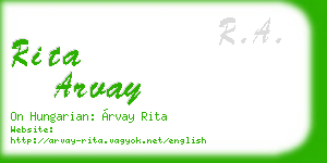 rita arvay business card